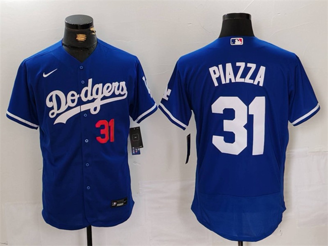 Los Angeles Dodgers #31 Mike Piazza Blue Flex Base Stitched Jersey